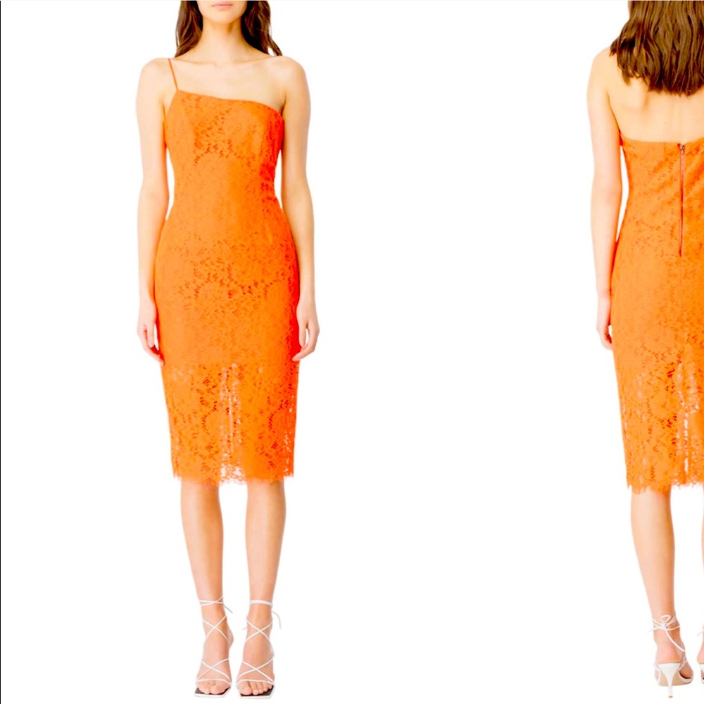 Size 6 Orange Bardot Cocktail Dress